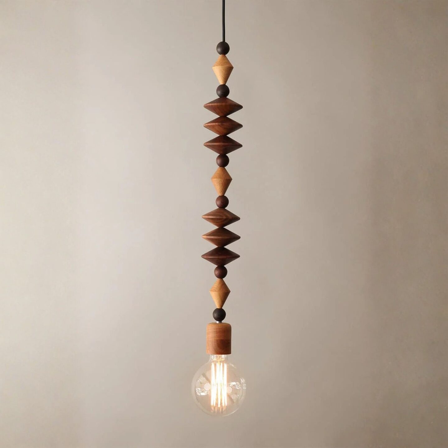 Bright Beads Art Pendant Light& Brushed Black Ceiling Rose